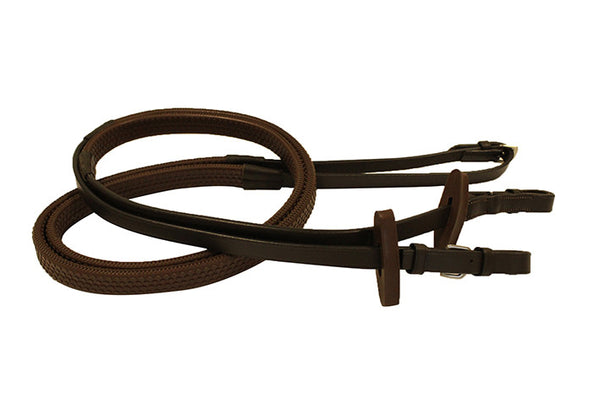 Horseware Rubber Grip Reins - Brown | HorseFit NZ